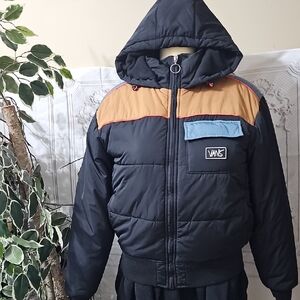 Vans Black and Tan Hooded Jacket XS